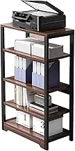 AV Media Stand,Metal Media Cart, 5 Tier CD Player Stand,Open Storage Audio Rack for Living Room, Office, Conference Rooms,Theater, Recording Studio(Wild Oak Color)