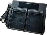 USB Dual Battery Charger for NP-FV100 NP-FH100 NP-FV70 NP-FH70 NP-FH50 NP-FH30 NP-FP30 NP-FP50 NP-FP70 NP-FP71 NP-FP90 DCR-DVD DCR-HC DCR-SR HDR-CX HDR-XR Series Camera