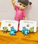 Monsters Inc Stud Earrings , Mike and Sully drop earrings Ear Jacket