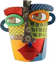 Abstract Vase 7x6 Inch Abstract Face Planter Rainbow Color Resin Head Planter Unique & Funny Decorative Plant Pots for Yard Garden Balcony Decorative Plant Pots Head Planter Face Flower Pot Face Pla