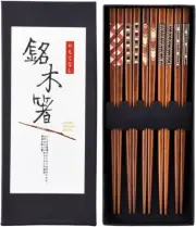 Palillos Japoneses Hechos a Mano Palillos Madera Natural Reutilizables Con Caja