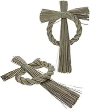 Alipis 2Pcs Straw Wreath Base Garland Decoration Style Handmade Craft Material for Floral Art for Home Decor and Present Giving