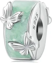 [Teleye] Butterfly Positioning Buckle Charm 925 Sterling Silver Charm Fits For Pandora Bracelet Necklace,BSC840, Cubic Zirconia, Created Cubic Zirconia