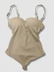 Wolford Women's Beige Mat De Luxe Forming Thong Bodysuit Size M/C Cup