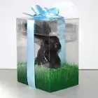 Easter Bunny Chocolate Scented Candle in box single wick brown rabbit gift