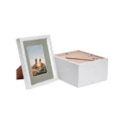 Nicola Spring 8" x 10" White 3D Box Photo Frames - 4" x 6" Mount - Pack of 5