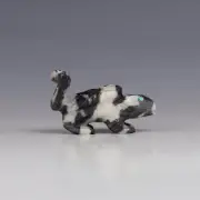 NATIVE AMERICAN ZUNI ZEBRA STONE SKUNK FETISH BY BERNARD LASELUTE