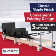Lifespan Fitness Contour 2 Folding Wood Pilates Reformer Set