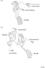 Toyota 78110-0D110 Accelerator Pedal Sensor Assembly