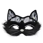 Venetian Cat Mask Venetian Fox Mask Lace Cat Mask for Halloween Party Masquer...