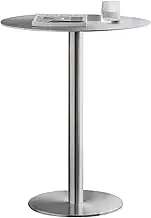Small Bar Table, Round Bistro Dining Table, Living Room Furniture, Counter Height Stainless Steel Top for Breakfast Dinner Coffee End Work Table Pub Table(60x105cm/2.0x3.4ft)