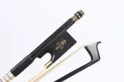 Violin Bow 4/4 Braided Carbon Fiber Ebony Frog Natural Bow Hair light Nice inlay