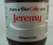 Share A Diet Coke With Jeremy Limited Edition Coca Cola Bottle 2014 USA