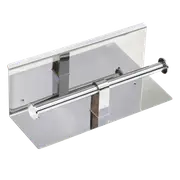 Stainless Steel Double Toilet Paper Holder Towel Roll Tissue Rack Storage Shelf