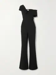 [ROLAND MOURET] ROLAND MOURET - One-shoulder Twist-front Stretch-cady Jumpsuit - Black - UK 10 UK 10 Black