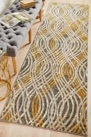 Rug Culture Charcoal Silky Finish Mid Century Runner Rug