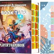 Index Tabs for D&D 2024 Player's Handbook (Book not Included), 56 D&D Core Rulebook Color Coded Clear PVC Laminated Tabs, Double-Sided Content Design & Durable Repositionable Tabs