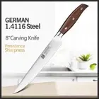 Full Tang Chef Carving Knife Stainless Steel Premium Wood Handle Slicing Beef 8"