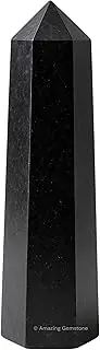 Black Tourmaline Crystal Towers ~ Natural Healing Crystal Point Obelisk for Reiki Healing and Crystal Grid (2" to 3" INCH, Pack of 1)