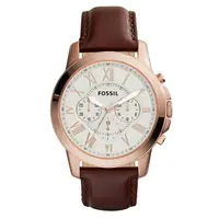 在飛比找PChome24h購物優惠-FOSSIL FS4991 羅馬時標 三眼計時腕錶 玫瑰金/