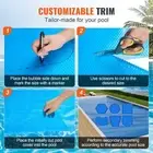 Rectangle Solar Pool Cover 40x20ft 12mil Blue Blanket for Inground Above Ground