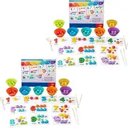 Montessori Arithmetic Math Toy Set, Silicone Digital Learning with Beads, Chopsticks & Spoons, 2025 New Arithmetic Math Toy Set Educational Early for Children (2set)