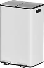 Cefito Pedal Bins Rubbish Bin Dual Compartment Waste Recycle Dustbins 60L White