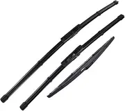 MCFPGFVKNA Windshield Windscreen Wiper Blades Front Rear Window Compatible With Renault Compatible With Clio 3 MK3 2005 2006 2007 2008 2009 2010 2011 2012 wiper