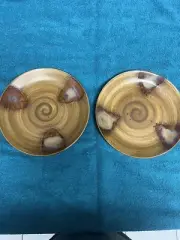 Sango Splash 4951 Brown Drip Glaze Salad Plates (8-1/4") Set of 2