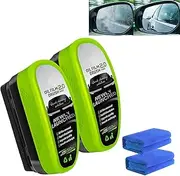 Upgraded Automotive Oil Film Brush 2.0, Reusable Oil Film Glass Cleaning Brusher, Glass Coating for Windshield, Prevents Rain and Fog Cleaning Glass Brush (Green)