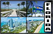 Florida - USA Post Card Style Fridge Magnet - Large Size (7cm x 4.5cm) - Gift Idea - Tourism