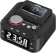 Digital Alarm Clock Radio,Smart Alarm Clock Speaker,15W Wireless Charging & USB Charging Port,4 Brightness Levels Adjustable LED Night Light with Sleep Function, Hands-Free Calling, for U Disk/AUX/FM