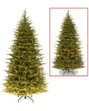 National Tree Company 7.5ft Feel Real Nordic Spruce Slim Hinged Tree with Lights