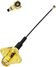 1Pcs Installation of SMA Female Flange On 4-Hole Panel to IPX -1 Connector RF1.13/RF1.37/RG178 Antenna Tail Fiber Extension Jumper(Green1,100CM)