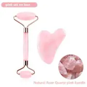 Natural Rose Quartz Jade Roller Set Facial Massager Roller Jade Set Face Tools