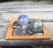Labradorite Sphere Duo, Transformation, Higher Realm Connection, Full Potential