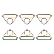 1.5" Adjuster Triangle with Bar Swivel Clip D Dee Ring Buckle, 6Pcs Multicolor