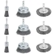 9 PCS Drill Wire Brush Set Pen Brush Wheel Brush Cup Brush for Drill High Car...