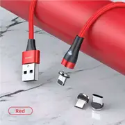 360° Magnetic Phone Charger Joyroom Type C with soft lighting For Android Samsung Red
