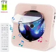 Qoosea Portable CD Player with 4000Mah Rechargeable Battery Desktop CD Player fo