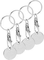 [Generic] 4Pcs Trolley Keyring Token Shopping Cart Token Pendant Easy Access Shopping Trolley Unlocker for Bags and Keys Versatile Keychain for Everyday Use