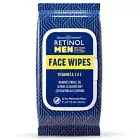 Retinol Men Facial Wipes Anti-Aging Cleansing Towelettes Quickly cleanse face.