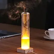 Incense Holder for Sticks [Anti-Ash Flying], Modern Insence-Stick Burner Holder with USB Plug Light-up Wooden Base and Removable Glass Ash Catcher, for Home Decor Yoga Meditation
