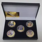 5 X Gold Coin Kobe Bryant Los Angeles Lakers Collectibles