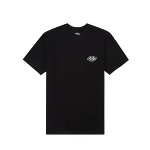 【Dickies】男女款黑色純棉前後品牌Logo印花短袖T恤｜DK011799BLK