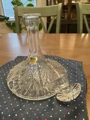 GORGEOUS AUTHENTIC GERMAN CRYSTAL WINE LIQUOR DECANTER & STOPPER