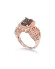 Suzy Levian Rosed Silver 5.00 ct. tw. Gemstone Statement Ring