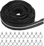 uxcell #5 10 Yards Nylon Coil Zippers, Bulk Coil Zipper by The Yards with 20pcs Silver Zippers Sliders for DIY Tailor Sewing Craft Bag Clothes, Black