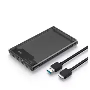 1X(Transparent Gray HDD Case for Hard Box 2.5 Inch HDD Enclosure SATA to3040