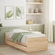 Bed Frame with Drawers without Mattress Sonoma Oak 90x190 cm